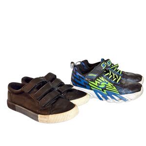 Boys shoe bundle size 1 sketchers light up sneaker Cat & Jack black dress shoe